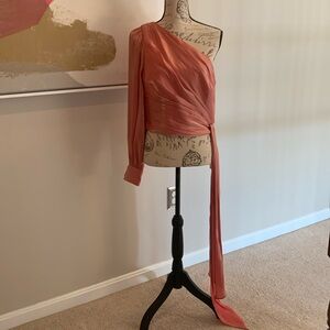 Theia “Verena” One Shoulder Cropped Top